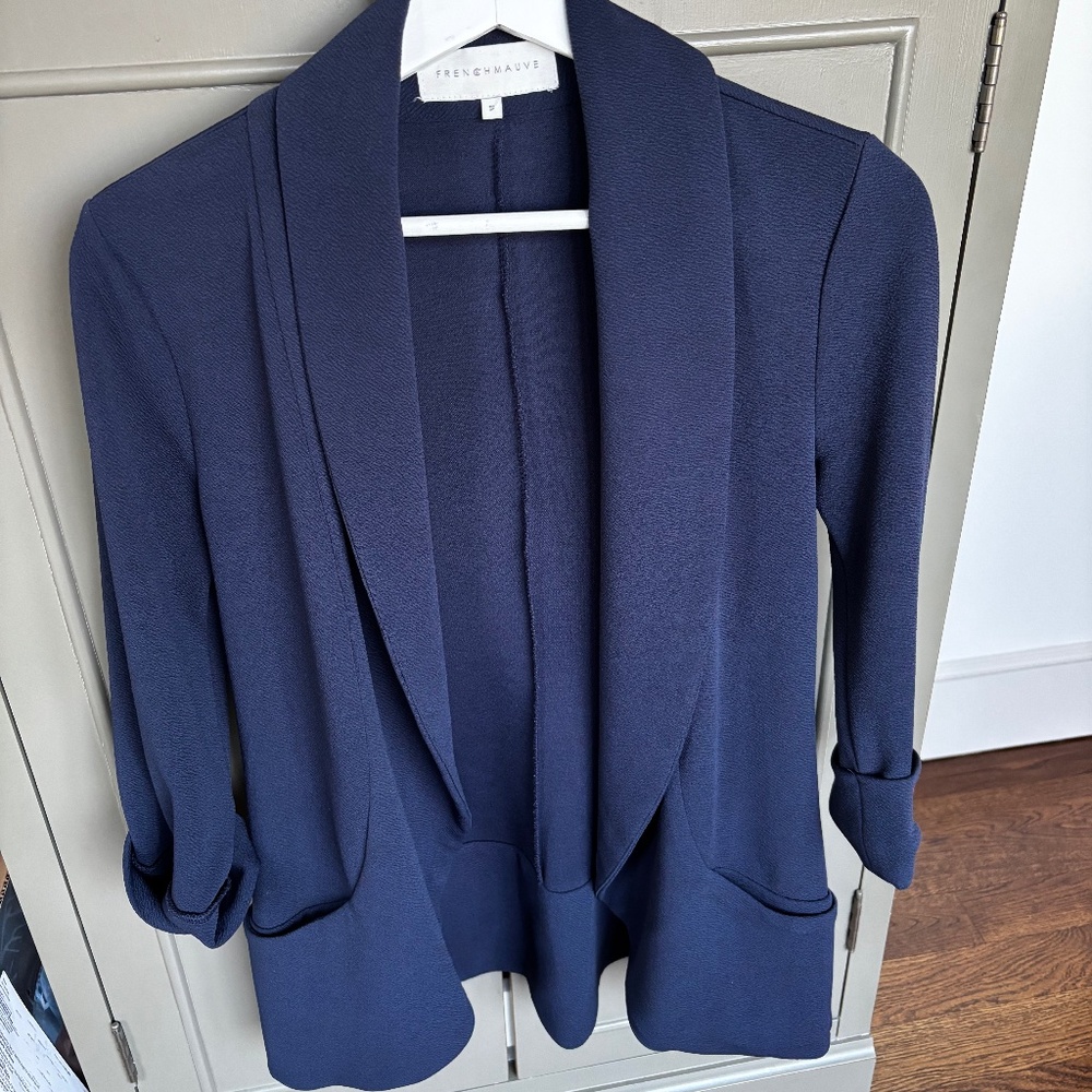 French Mauve Melanie Blazer Size Small Navy - Picture 3 of 5